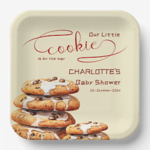 Unsere kleine Cookie ist auf dem Weg Süße Babypart Pappteller