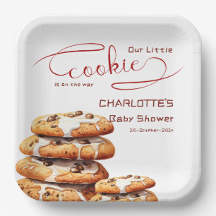 Unsere kleine Cookie ist auf dem Weg Süße Babypart Pappteller