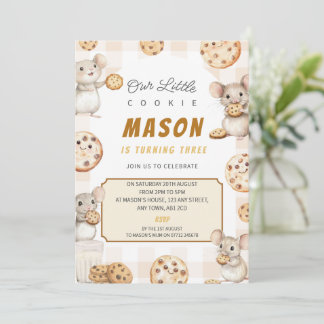 Unsere kleine Cookie-Maus-Geburtstags-Einladung Einladung