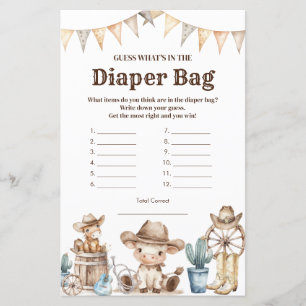 Unsere kleine Cowboy-Babydusche Was in der Windelb