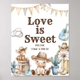 Unsere kleine Cowboy Cactus Baby Shower Liebe ist Poster