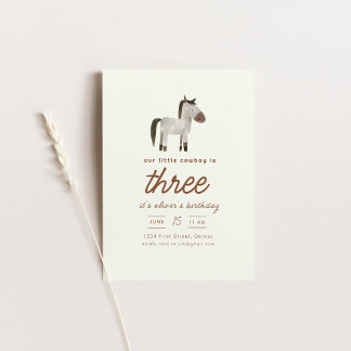Unsere kleine Cowboy Horse Birthday Party lädt ein Einladung