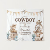 Unsere kleine Cowboy Wild West Baby Dusche Willkom Wandteppich (Vorderseite (Horizontal))