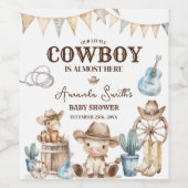 Unsere kleine Cowboy Wild West Babydusche Weinetikett (Einzelnes Label)