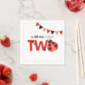 Unsere kleine Dame wird zwei Ladybug Serviette (Beispiel)