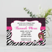 Unsere kleine Diva zum Geburtstag Einladung (Stehend Vorderseite)