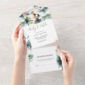 Unsere kleine Duckling Watercolor Babydusche All In One Einladung (Abreißen)