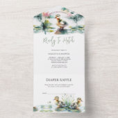 Unsere kleine Duckling Watercolor Babydusche All In One Einladung (Innen Boden)