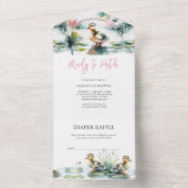 Unsere kleine Duckling Watercolor Babydusche All In One Einladung (Innen Boden)