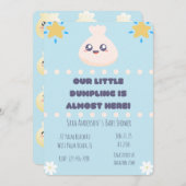 Unsere kleine Dumpling ist fast hier Baby Dusche I Einladung (Vorne/Hinten)