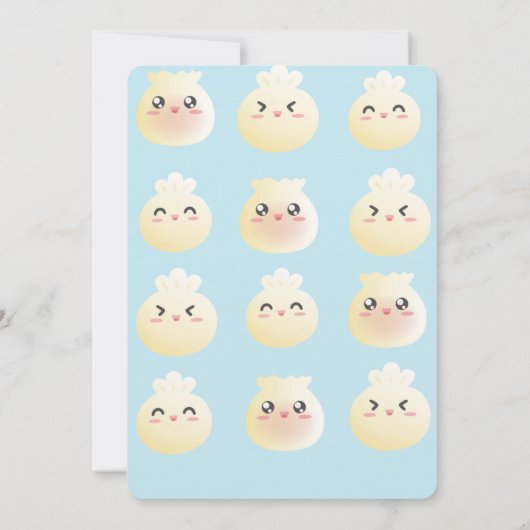 Unsere kleine Dumpling ist fast hier Baby Dusche I Einladung (Rückseite)