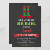 Unsere kleine Elf Niedliche Weihnachtsfeier Einladung (Vorne/Hinten)