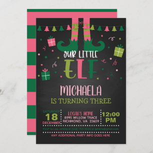 Unsere kleine Elf zum Geburtstag - Mädchen - Blk Einladung