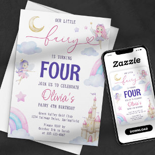 Unsere kleine Feen-magische-Party-Feengeschichte-R Einladung