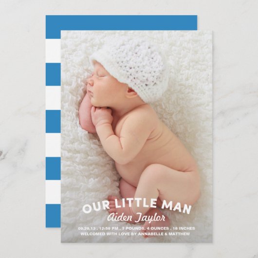 Unsere kleine Geburtsankündigung Ankündigung (Vorne/Hinten)