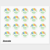 Unsere kleine glückliche Charm Rainbow Birthday Pa Runder Aufkleber (Blatt)