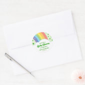 Unsere kleine glückliche Charm Rainbow Birthday Pa Runder Aufkleber (Umschlag)