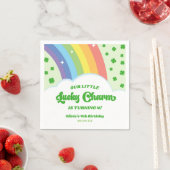 Unsere kleine glückliche Charm Rainbow Birthday Pa Serviette (Beispiel)