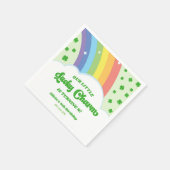 Unsere kleine glückliche Charm Rainbow Birthday Pa Serviette (Ecke)