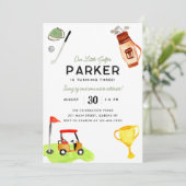 Unsere kleine Golfer Club Bag Kinder Golf Geburtst Einladung (Stehend Vorderseite)