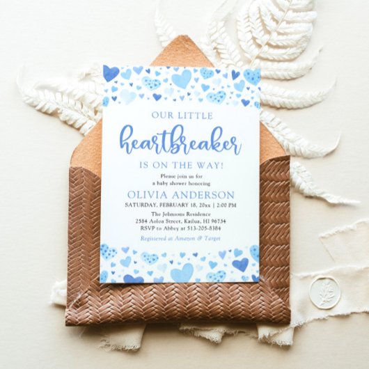 Unsere kleine Herzschutzbrille Blue Valentine Baby Einladung