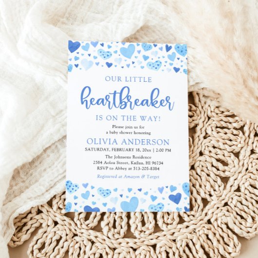 Unsere kleine Herzschutzbrille Blue Valentine Baby Einladung