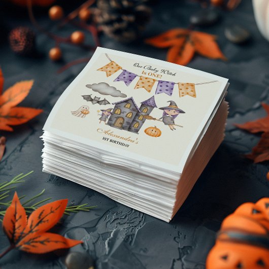 Unsere kleine Hexe dreht sich eins Serviette