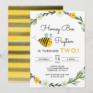 Unsere kleine Hone Bee 2. Geburtstag Einladung