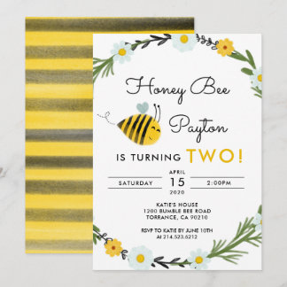 Unsere kleine Hone Bee 2. Geburtstag Einladung