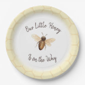 Unsere kleine Honey Baby Dusche Pappteller (Vorderseite)