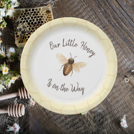 Unsere kleine Honey Baby Dusche Pappteller