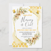 Unsere kleine Honigbiene Einladung zum 1. Geburtst (Vorderseite)