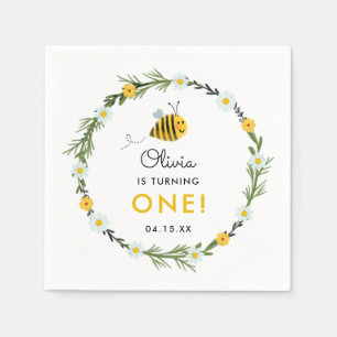 Unsere kleine Honigbiene erste Geburtstagsparty Serviette