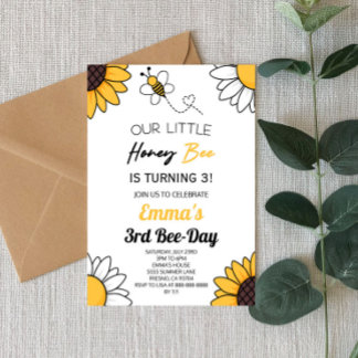 Unsere kleine Honigbiene-Hummelparty Einladung