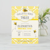 Unsere kleine Honigbiene zum Geburtstag Einladung (Stehend Vorderseite)