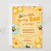 Unsere kleine Honigbiene zum Geburtstag Einladung (Vorderseite)