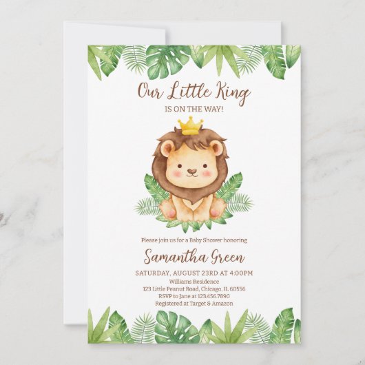 Unsere kleine King Lion Baby Dusche Einladung (Vorderseite)