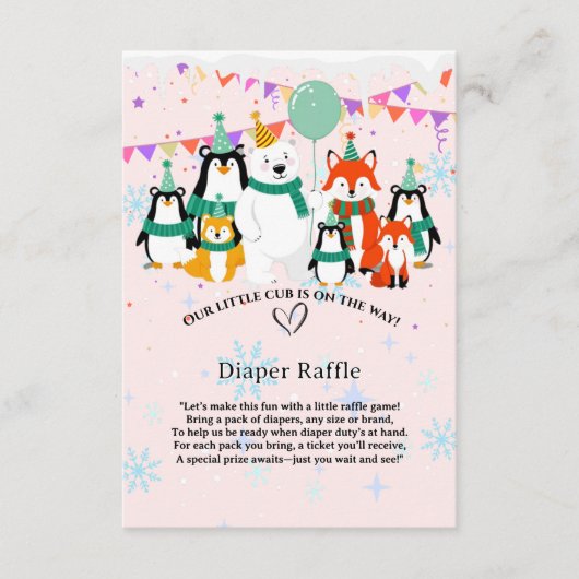 Unsere kleine Kleinigkeit | Babydusche für Arktis Begleitkarte (Vorderseite)