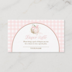 Unsere kleine Kürbis-Rosa-Gingham-Windel-Verlosung Begleitkarte