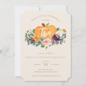 Unsere kleine Kürbis zum zweiten Geburtstag Einladung (Vorderseite)