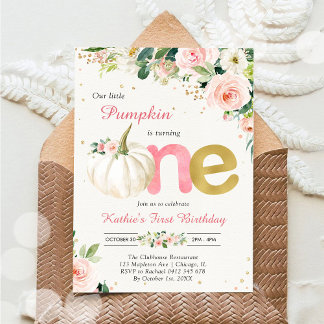 Unsere kleine Kürbislaterne 1. Geburtstagseinladun Einladung