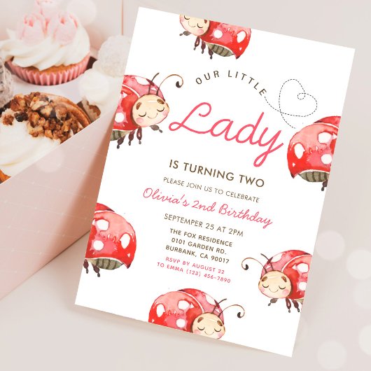Unsere kleine Ladybug Girl Birthday Party Einladung