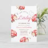 Unsere kleine Ladybug Girl Birthday Party Einladung (Stehend Vorderseite)