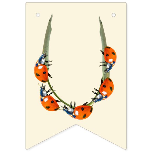 Unsere kleine Ladybug macht einen - den ersten Geb Wimpelkette (Zweite Fahne)