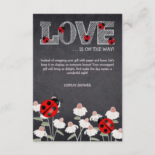 Unsere kleine Liebe Bug Chalkboard Babydusche Begleitkarte (Vorderseite)