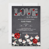 Unsere kleine Liebe Bug Chalkboard Babydusche Einladung (Vorderseite)