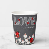 Unsere kleine Liebe Bug Chalkboard Babydusche Pappbecher (Rückseite)