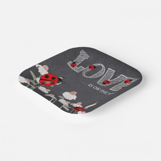 Unsere kleine Liebe Bug Chalkboard Babydusche Pappteller (Gewinkelt)