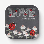 Unsere kleine Liebe Bug Chalkboard Babydusche Pappteller (Vorderseite)