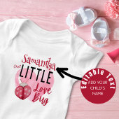 Unsere kleine Liebe Bug Niedlich Valentine Name Baby Strampler